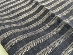 Vintage Japanese Indigo Shima Kasuri Fabric Handwoven Cotton Hemp Kimono Striped