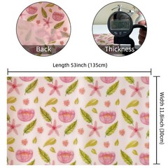 Flower Printed Pink Jelly Vinyl Roll 12×54 Floral Translucent PVC 0.7 mm