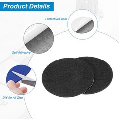 8pcs 3 Inch Round Adhesive Backed Felt for Household Application Black