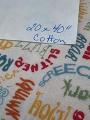 Animal Sounds Word Print Cotton Fabric 20×40″ Multicolor Quilting Sewing