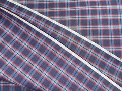 By 1/2 Yd Blue & Red Woven Plaid Check Cotton Fabric BTHY 18″ X 44″