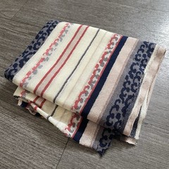 Wool Fabric 37″W 65″L 1.5+ Yd Lightweight Handwoven Dyed Stripes Geometric