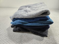 Cashmere Sweater Lot Five Damaged Recycle Flaw Material Scrap Fabric Blue Gray