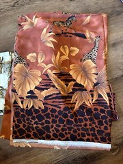 Jungle Animal Border Print Fabric Printmaker International Giraffe Leopard