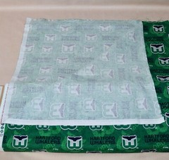 Hartford Whalers ~ Logo On Logo Pattern NHL Cotton Fabric 1/4 Yard 9” X 44”