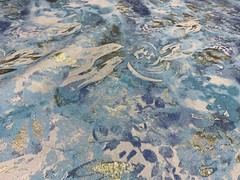 Blue and golden tones luxury Jacquard
