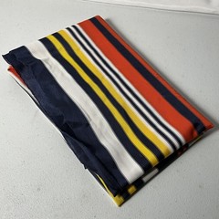 Vibrant Multi-Color Stripe Fabric Red Navy Blue Yellow White 36″ x 48″ Piece