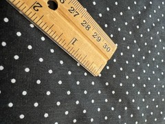 Vtg Dk CHARCOAL GRAY White POLKA DOT 100% COTTON FABRIC quilt weight BTY 44″W