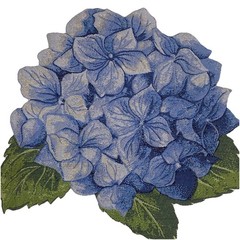 Square by Design Hydrangeas Flower Embroidered Woven Fabric Panel Craft New USA