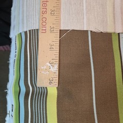 Kaufman Fabric 60″ x 5+ yards Soil & Stain Resistant Blue Brown Green Stripe y2k