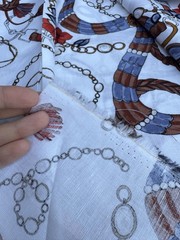 Deadstock 100% Linen Fabric By The Yard Width 60” White