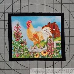 BonEful Fabric FQ Cotton Quilt Old Applique Red Rooster Chicken Yellow Sunflower