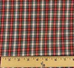 Tartan Plaid Fabric From Pinnacle Fabrics Red Green Blue White 100% Cotton BTY