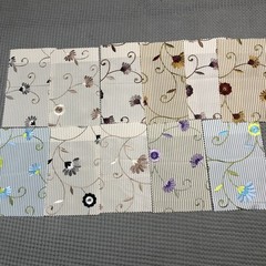 Fabric Swatches 14pc Damask Floral Stripe Viscose Designer Vervain Craft Sample