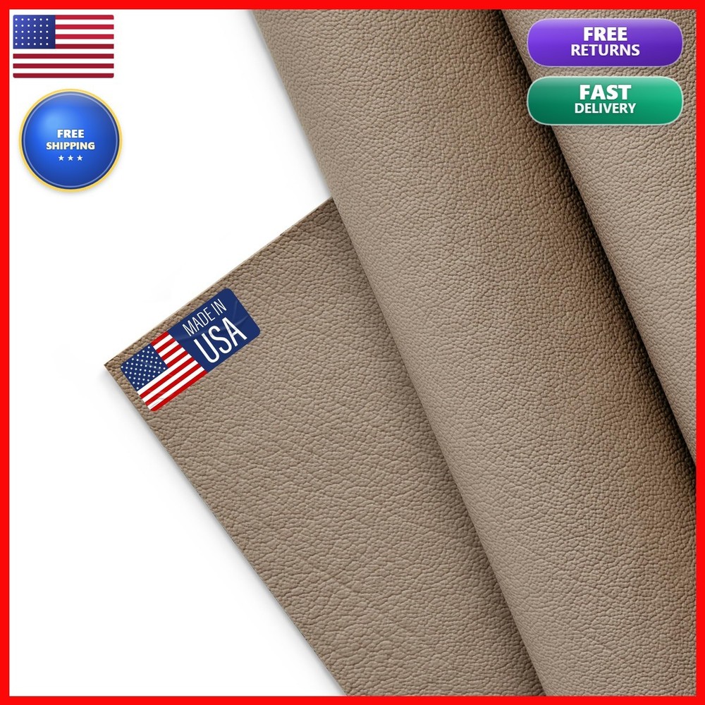 Marine Vinyl Fabric Upholstery Faux Leather Outdoor Boat 1 Yard Cut 36×54 Pebble
