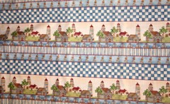 CHECKED PAST STRIPES OF HOMES FROM SSI- 100% COTTON FABRIC