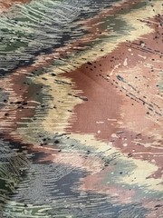 Stanley King Studio 80s Abstract Scribble Squiggle Fabric Remnant DuPont Teflon