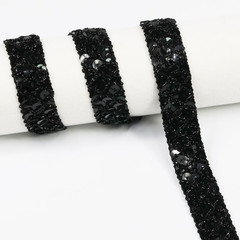 12 – Yard – Long Black Sequin Ribbon Trim, Measuring 22Mm (0.86 Inches) in Width