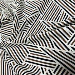 18″ long / LonBlack & White Lines Distorted Fabric Stretch Spandex for Swimwear