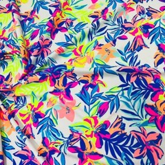Spandex Fabric 4 way Stretch Multicolor floral Print Nylon by Yard for Swimwear