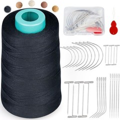 FIVEIZERO 900 Yards Hair Extension Thread Sewing Threads Weave Black