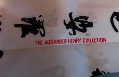 Alexander Henry Collection cotton fabric Japanese symbols-22″x44″-red/black