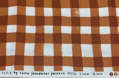 Follie Distressed Buffalo Plaid Fabric Lotta Jansdotter Windham Orange White BTY