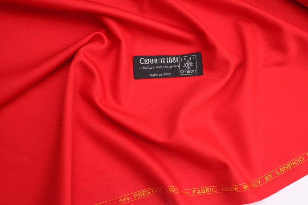 Cerruti Prestige 130’s Red superfine Wool Suiting Fabric 3.5meters Made in Italy