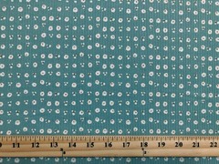 Rib Knit Fabric Persian Green Ditsy Daisy 4 Way Stretch 60″W By Yard-RBPR080