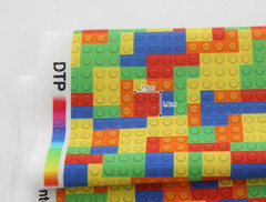Vivid Lego Block Patterned Fabric made in Korea By the Half Yard