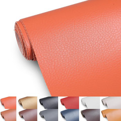 Faux Leather 0.7Mm Upholstery Fabric by the Yard 55X36 Inch Orange | PU Waterpro