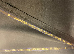 VBC Canonico Black Barathea 71% Wool 29% Mohair Italian Suiting 3.1m 310g/m