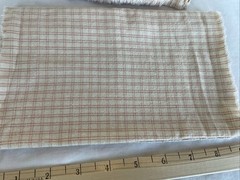 Brushed Cotton Fabric 2 Pieces Plaid Soft Pink On Cream 8.5 X 44” Each