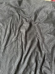 Cotton Fabric Black Shiny Mini Polka Dots 1 1/2 Yards x 66 Inches