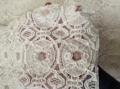 Banana Republic Off White Cotton Eyelet Embroidere Lace Fabric -1.5 yards remnan