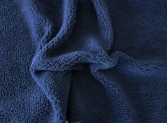 Navy Sherpa Fleece Knit Fabric By the Yard (Jacket Lining, Blanket) 7/24