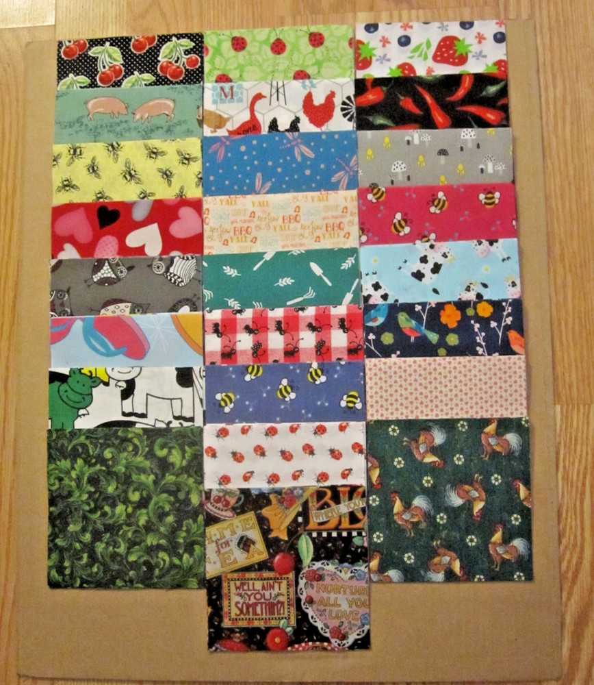Lot of 100 5X5″ of Fabric Squares For Quilting/Crafts. “Hues of Blues”