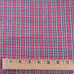 Primitive Homespun Plaid Fabric Lot Red Green 2 Pounds 3 Ounces Christmas