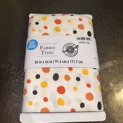 Loops & Threads Halloween Fabric 1 Yard 36″ x 44″ Orange Yellow White Black Dots