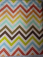 Moda Orange Teal Brown Chevron Cotton Fabric Fat Quarter FQ 18×22