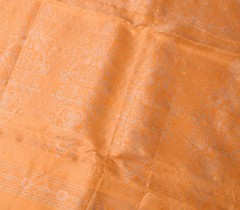 Sushila Vintage Banarasi Woven Scrap Saree Pure Satin silk Orange Sari Fabric