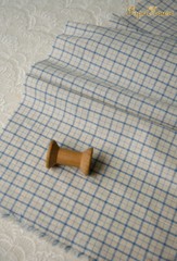 140x50cm Vintage Blue Linen Plaid Striped Yarn-Dyed Cotton Fabric Tablecloth