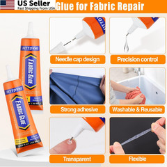 FITTDYHE Fabric Glue Permanent, 60 ML Washable Clear Clothing 60ML,