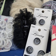 Slow Stitching Lot Fabric Buttons Floss Trim Thread Ribbon Sew Arts Crafts Black