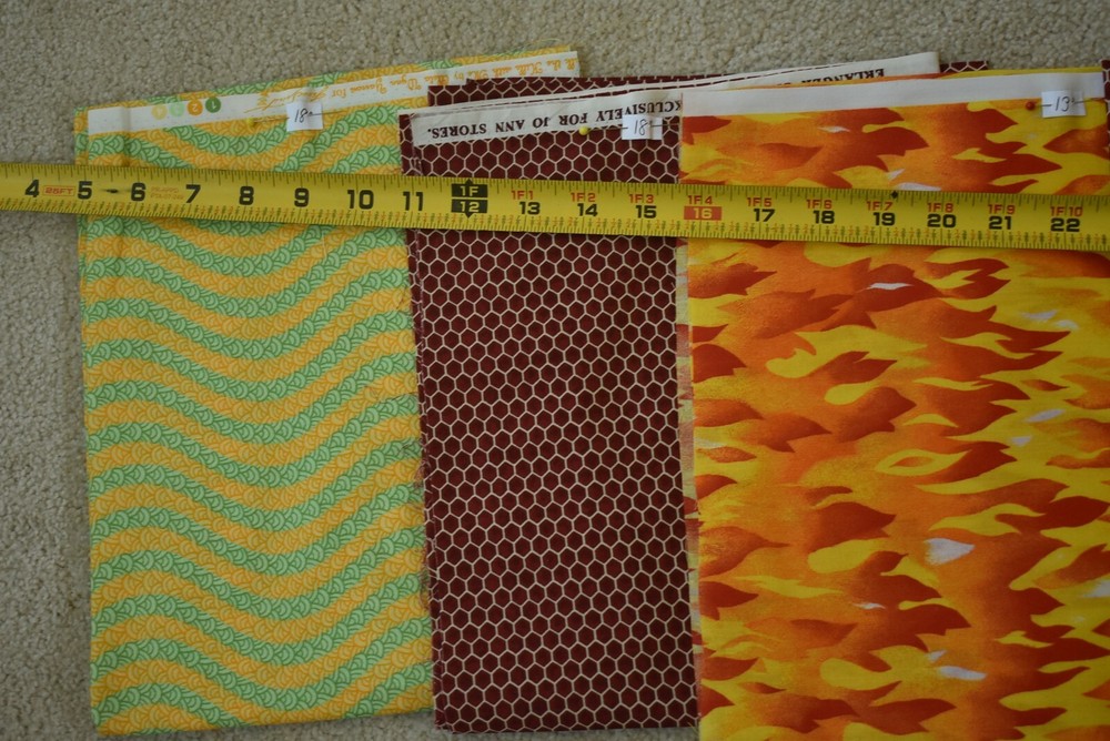 3 Yards & 6″ Long, Bright-Colors Theme Quilt Cotton Bundle / Lot, T254