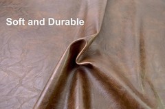 1 Yards 54″ X 36″ Dark Brown Faux Leather Fabric Distressed Crazy Horse Soft Fak