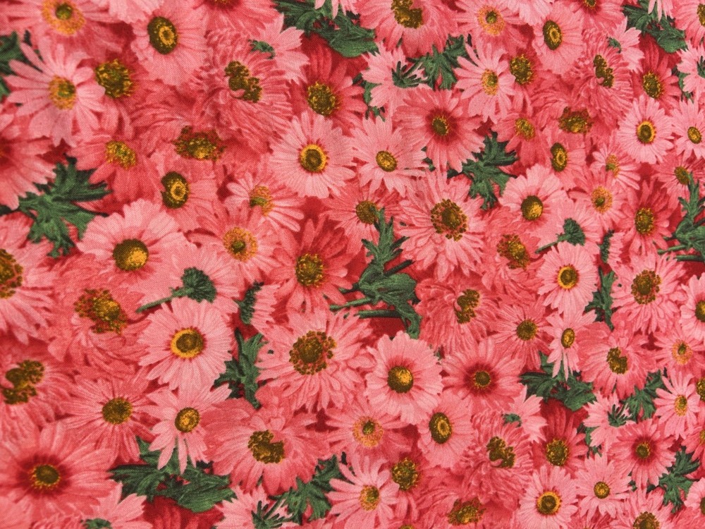 Pretty Pink Fresh Market Flowers Andover Fabrics BTY Quilting Sewing