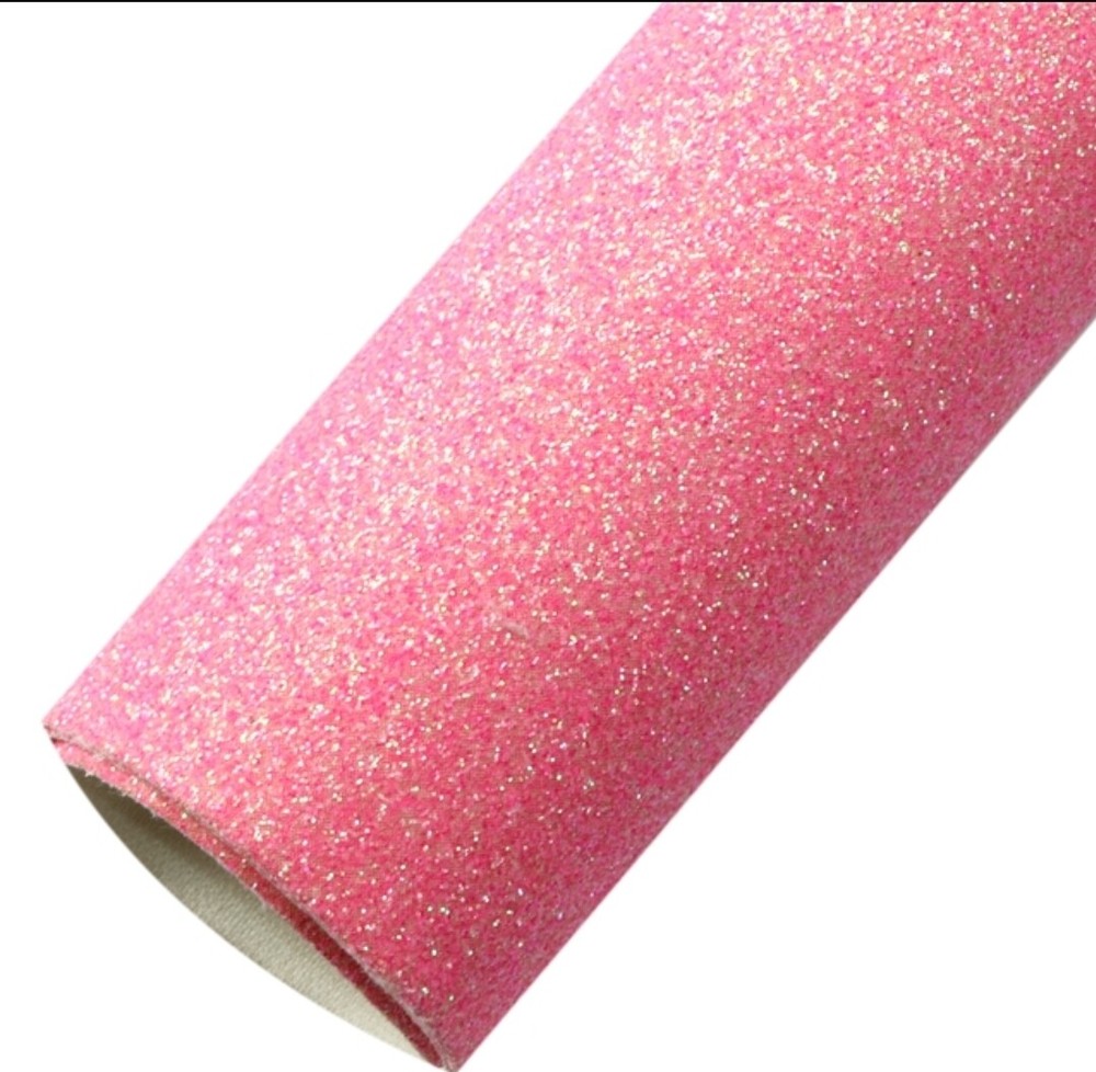 Fine AB Pink Glitter FAUX LEATHER SHEET 8″ X 12″ 20X34CM 1054204