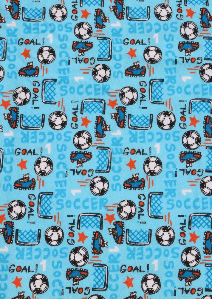 2 Yards Blue Soccer Print Cotton Flannel Fabric JO-ANN Fabrics