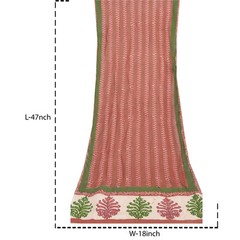 Sanskriti Vintage Pallu Fabric Chiffon Silk Design Hand Beaded Decor Craft